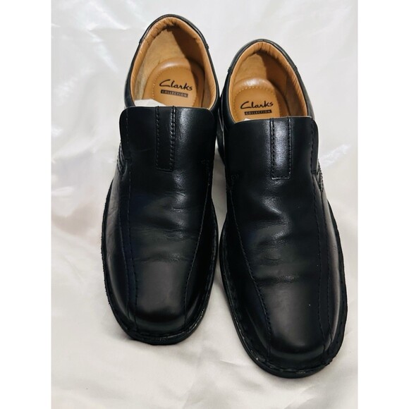 Clarks Escalade SZ 9.5 Cushion Ortholite Black Leather SlipOn Loafer Shoes Men main image 12